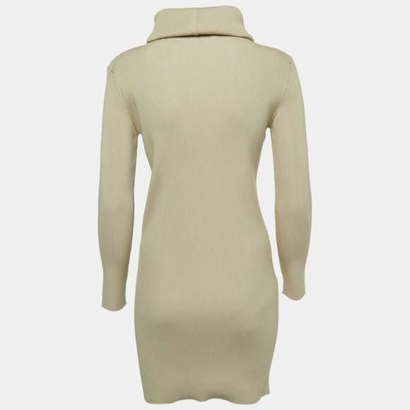 New Celine oversized funnel neck turtleneck ribbed fitted sweater mini dress - Picture 9 of 16